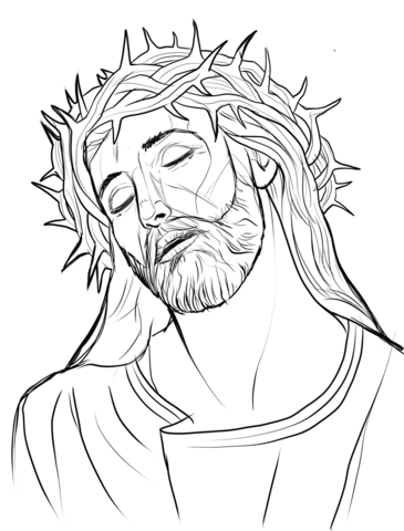 Christ With A Crown Of Thorns Coloring Page